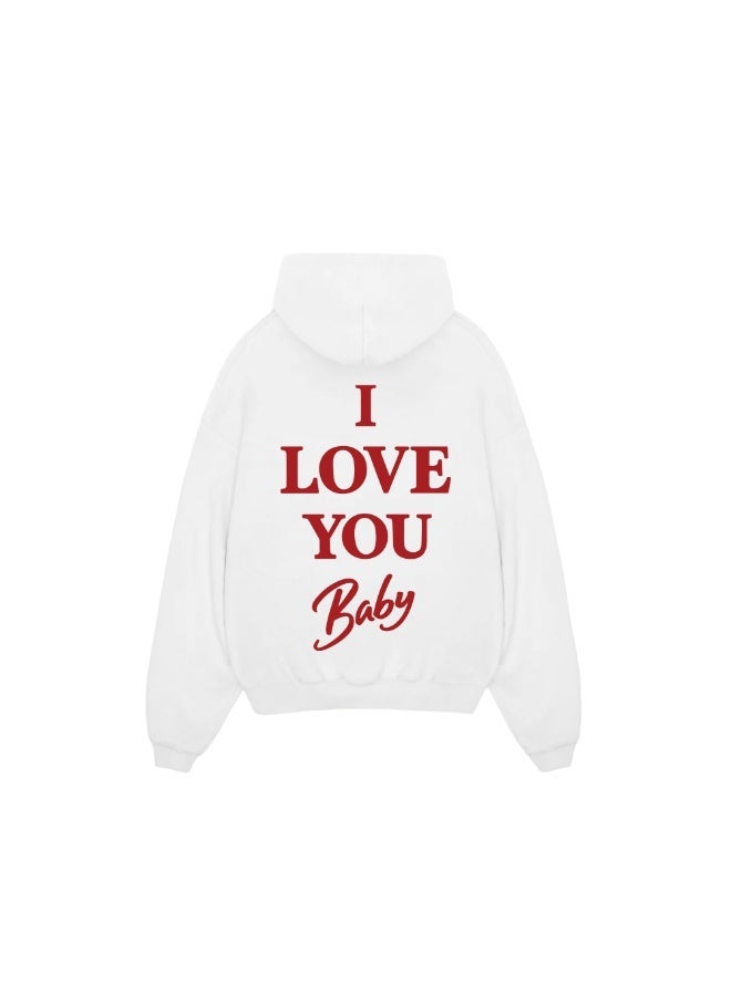 Premium Apparel I love you baby Hoodie White - Image 3